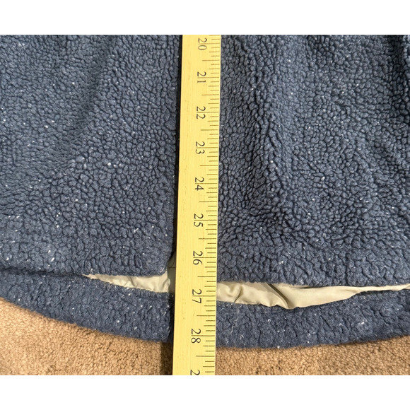 Vintage Woolrich Sherpa Jacket Womens Zip up Tan Blue Snowflakes Size M USA - Picture 7 of 8